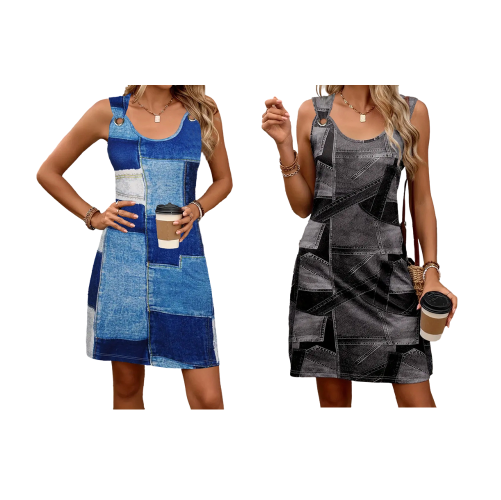 Havilah - Vestido con efecto denim y suave al tacto