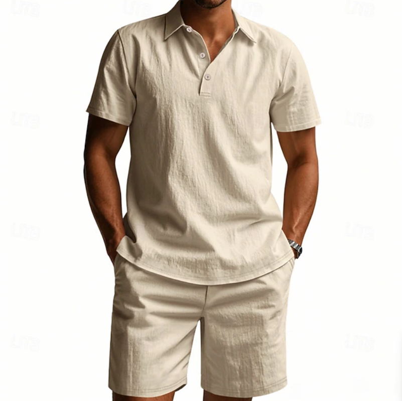 Gervase - Conjunto de polo y shorts transpirables
