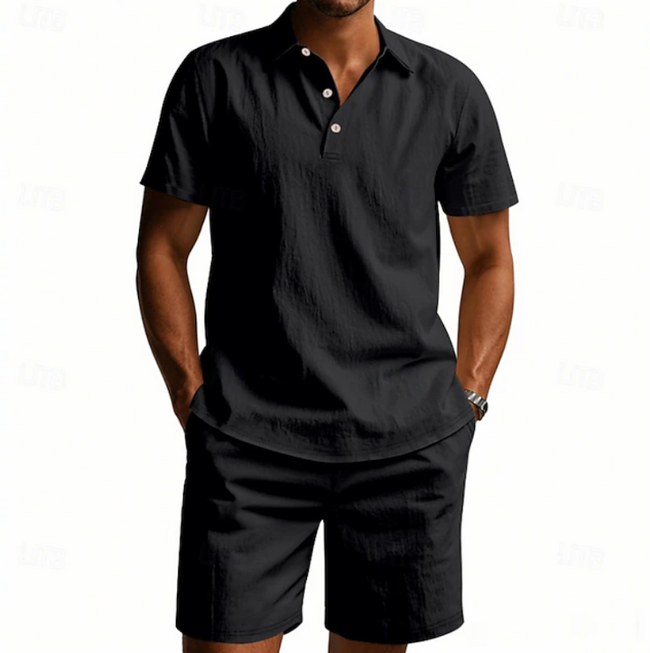 Gervase - Conjunto de polo y shorts transpirables