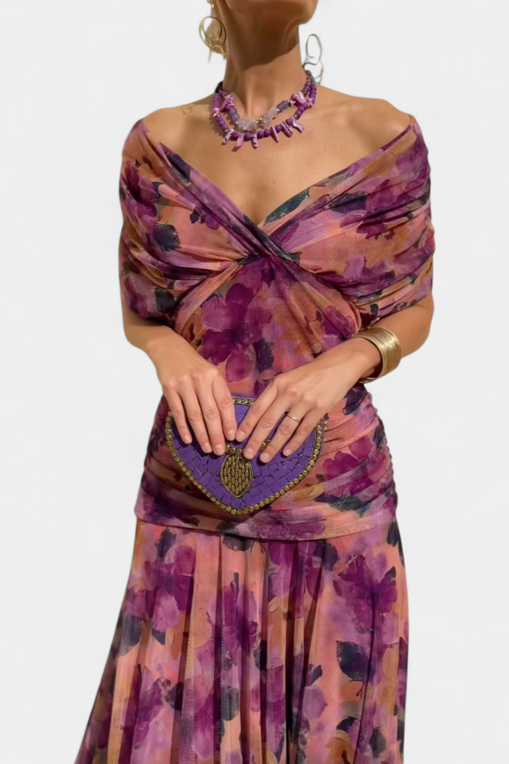 Tamsyn - Vestido maxi floral de tacto suave