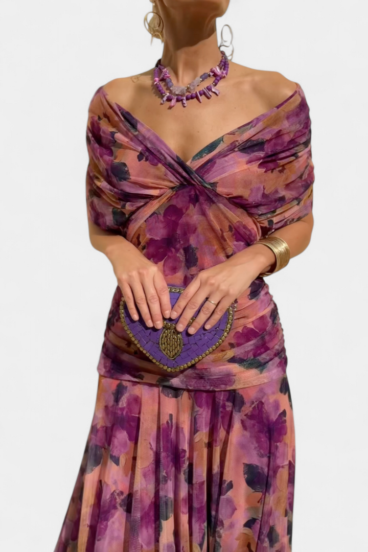 Tamsyn - Vestido maxi floral de tacto suave
