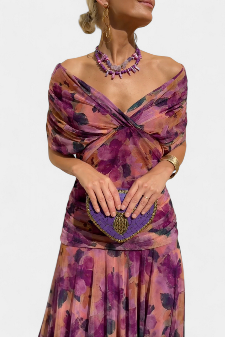 Tamsyn - Vestido maxi floral de tacto suave