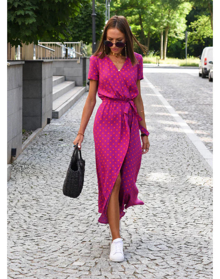 Zayvia - Vestido entallado con escote en V y tacto suave