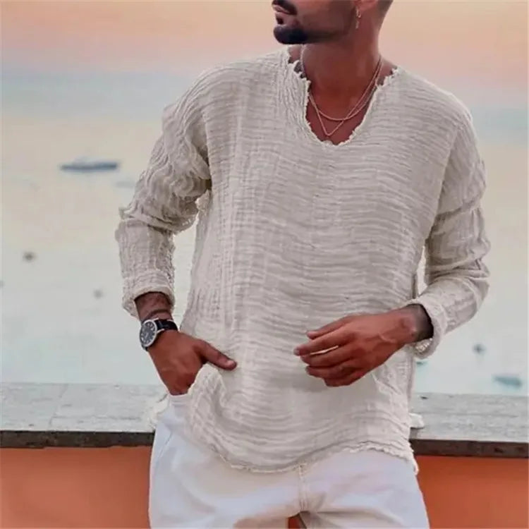 Kairus - Playera henley con cordones
