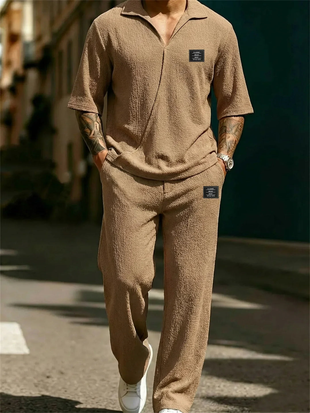 Ansel - Conjunto de dos piezas suave al tacto para hombre