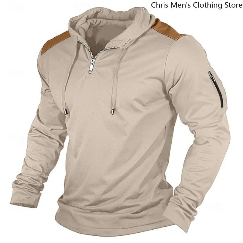 Carter - Sudadera con cierre medio y hombros en contraste