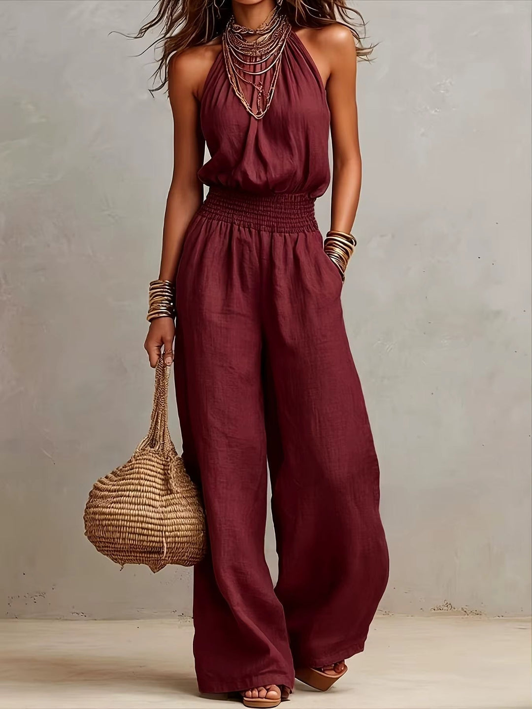 Elenie - Enterizo ligero con cuello halter