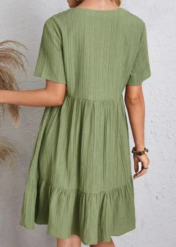 Flavia - Vestido con capa fluida