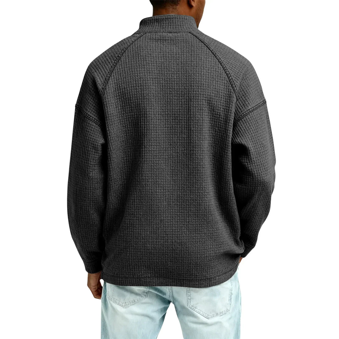 Jude - Sudadera de tejido tipo waffle texturizada