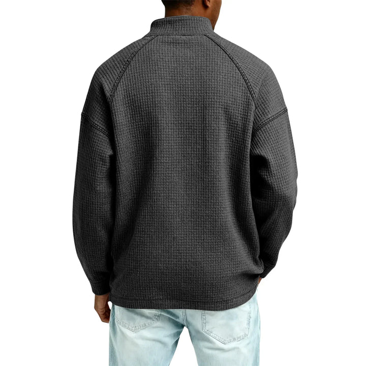 Jude - Sudadera de tejido tipo waffle texturizada
