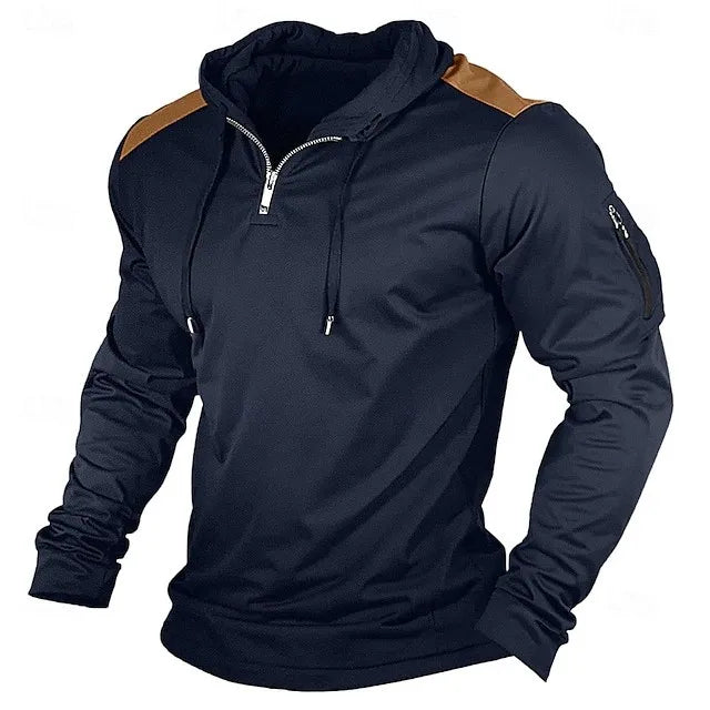Carter - Sudadera con cierre medio y hombros en contraste