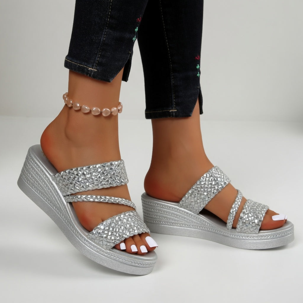 Whitley - Sandalias de plataforma trenzadas