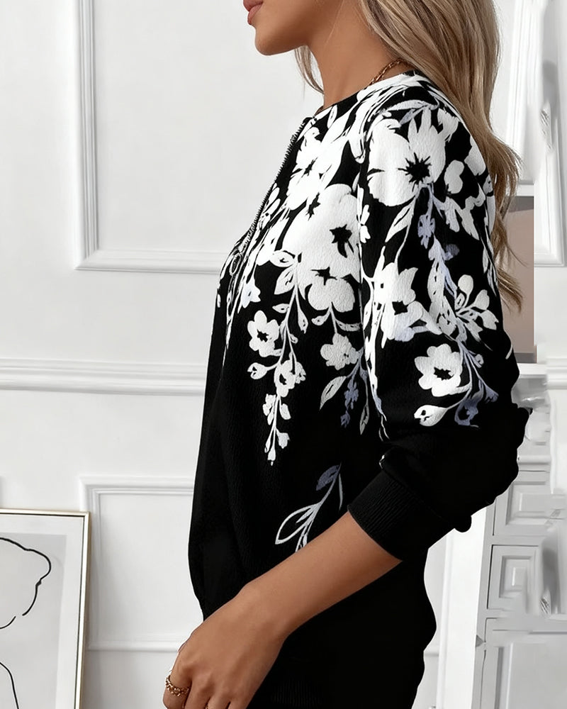 Brisella - Blusa floral con cierre