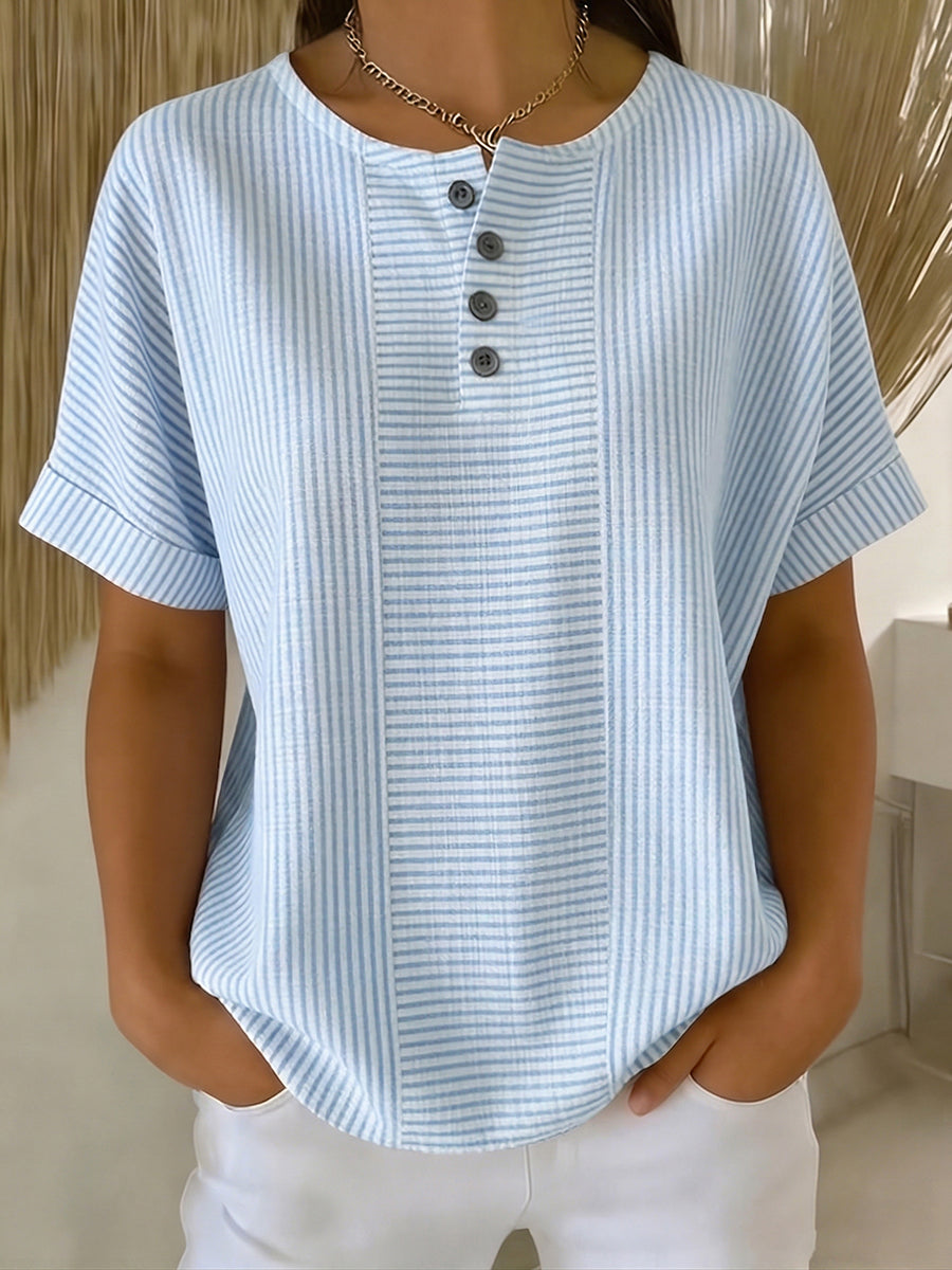 Lavinia - Blusa de rayas resistente a la decoloración