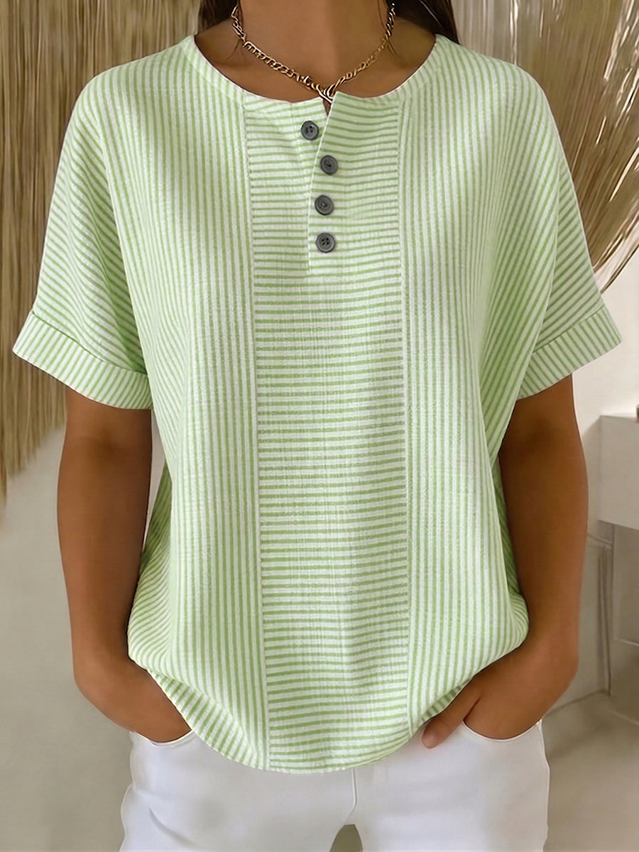 Lavinia - Blusa de rayas resistente a la decoloración