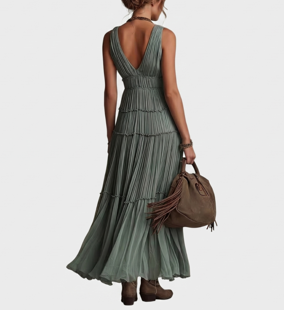 Alexa - Vestido maxi boho de tacto suave