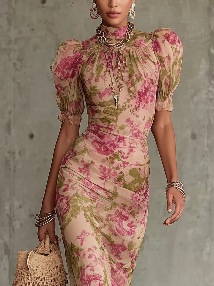 Calia - Vestido de corte sirena floral de tacto suave