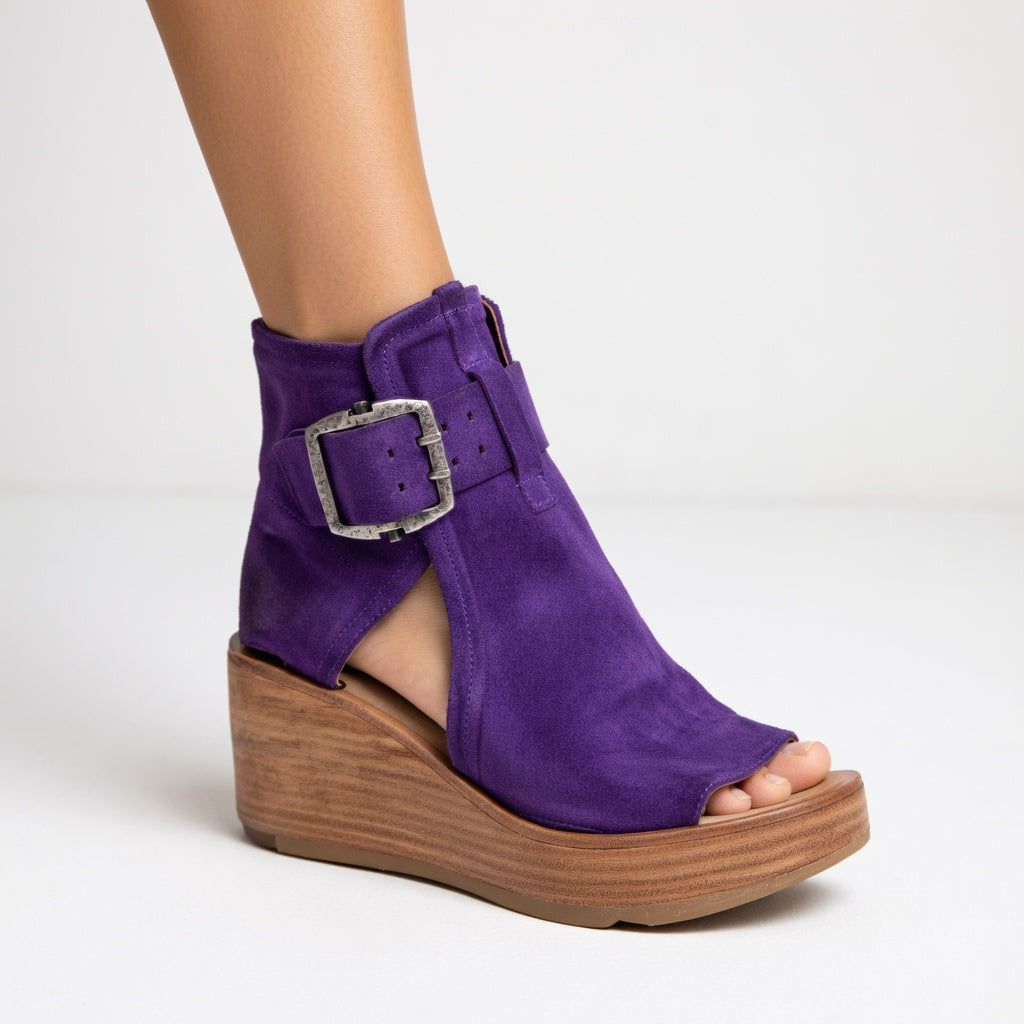 Briseida - Botines con cuña abiertos elegantes