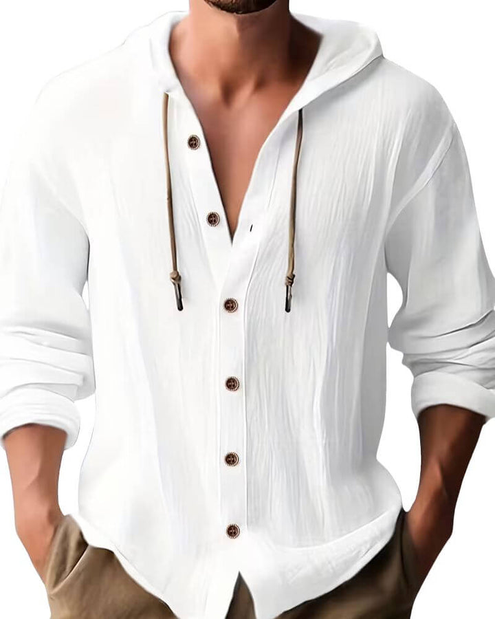 Fraser - Playera Henley con capucha de tacto suave