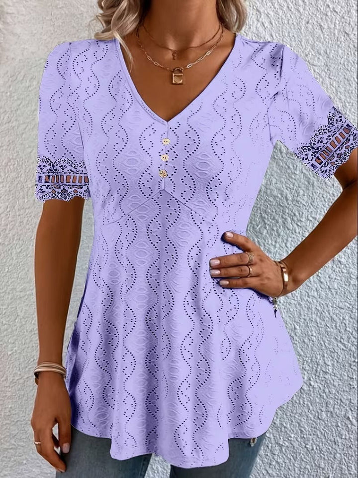 Meridia - Blusa con escote en V de tacto suave