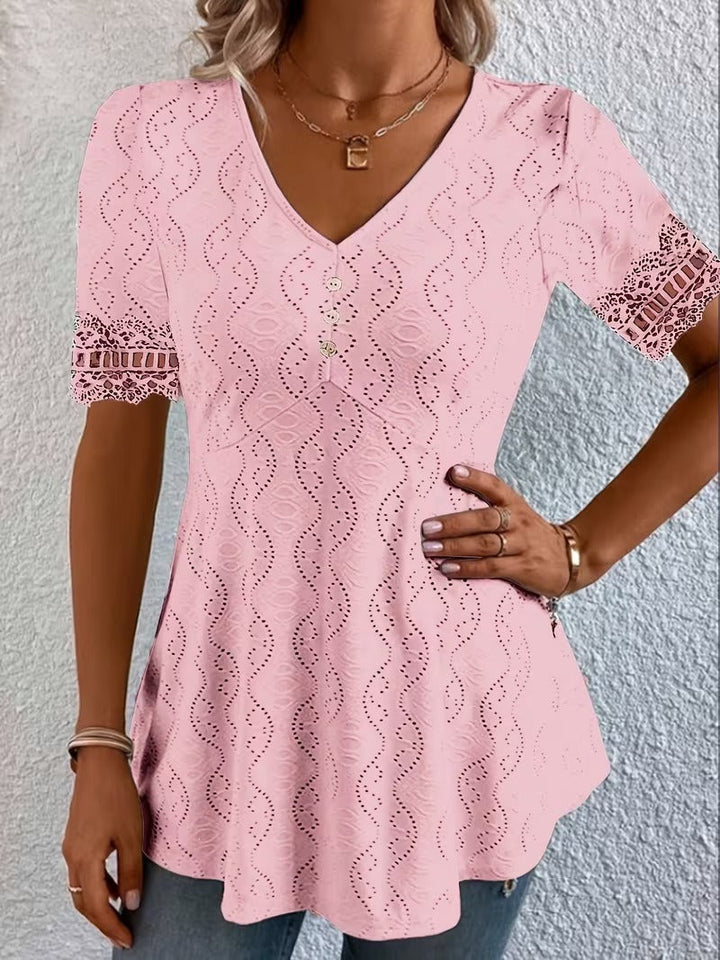 Meridia - Blusa con escote en V de tacto suave