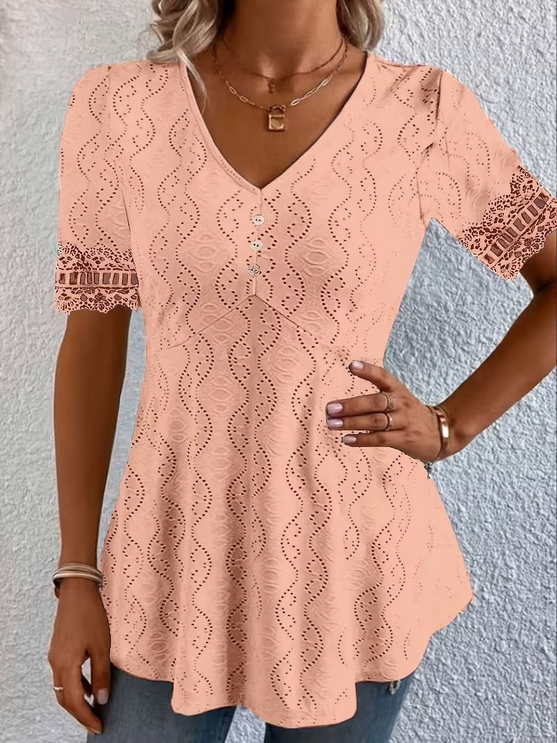 Meridia - Blusa con escote en V de tacto suave