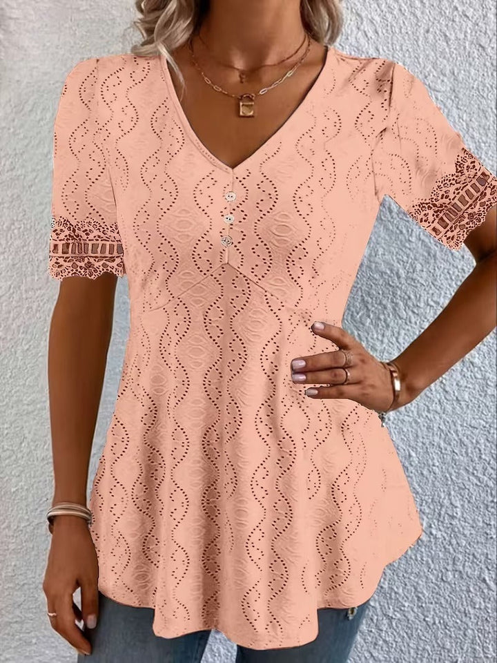 Meridia - Blusa con escote en V de tacto suave