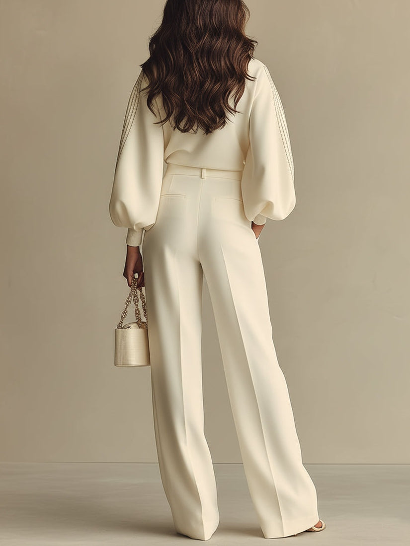 Mera - Conjunto con pantalón palazzo de tacto suave