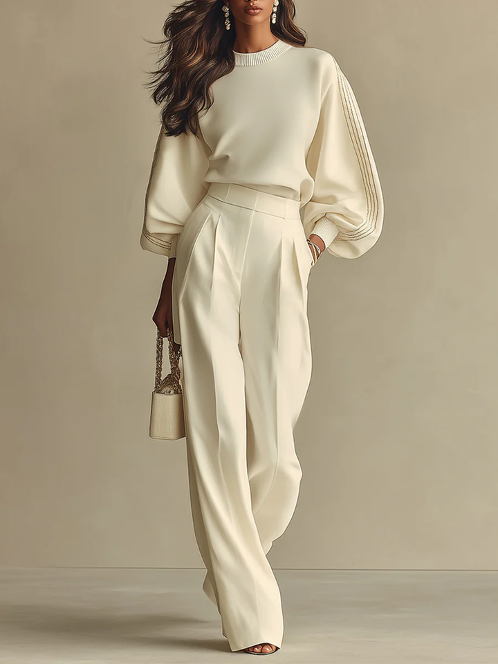 Mera - Conjunto con pantalón palazzo de tacto suave