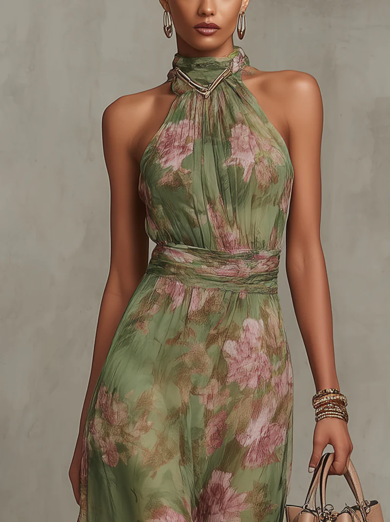 Isolde - Vestido fluido con cuello halter