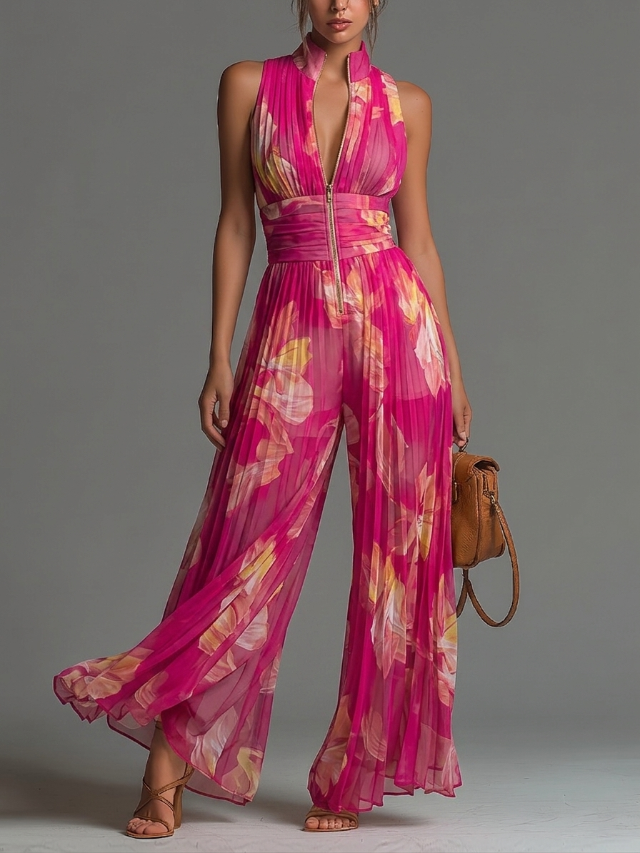Odessa - Jumpsuit de pierna ancha de tacto suave