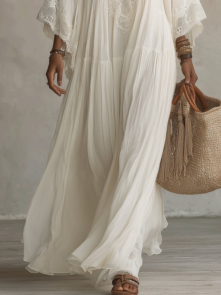 Elenisse - Vestido Maxi Plisado Etéreo