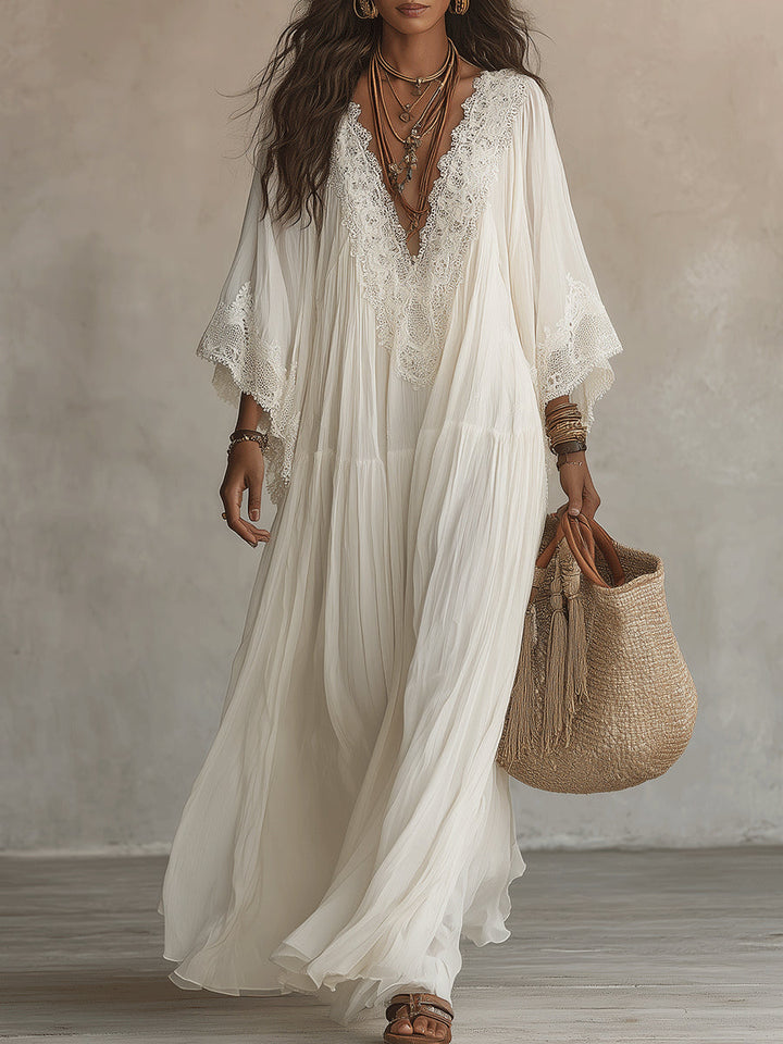 Euloria - Vestido de verano plisado ligero