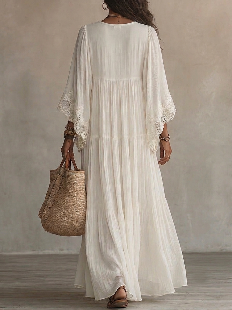 Elenisse - Vestido Maxi Plisado Etéreo