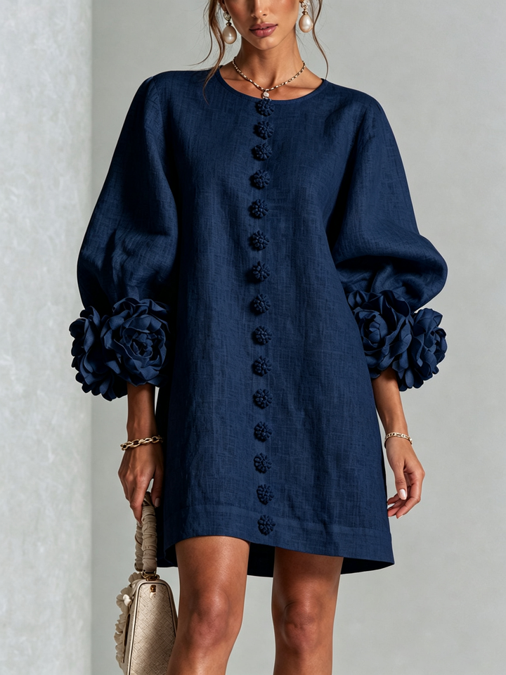 Elovienne - Minivestido de lino texturizado