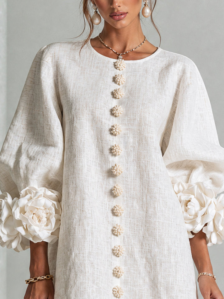 Elovienne - Minivestido de lino texturizado