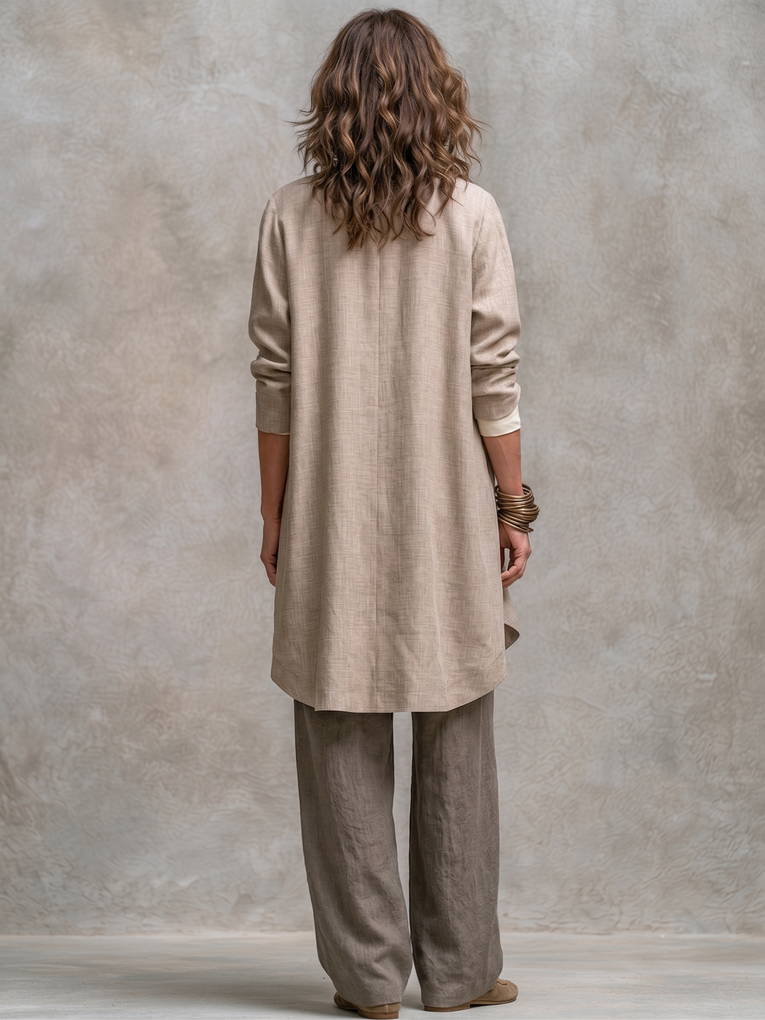 Isolenne - Conjunto de tres piezas premium con pantalón de pierna ancha