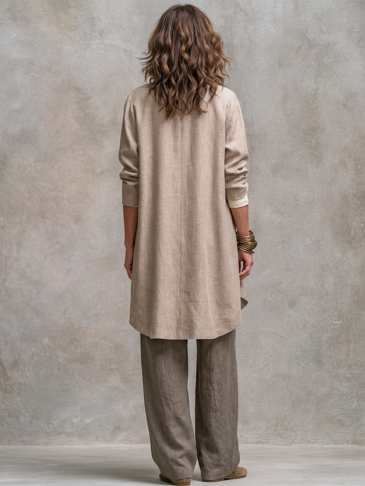 Isolenne - Conjunto de tres piezas premium con pantalón de pierna ancha