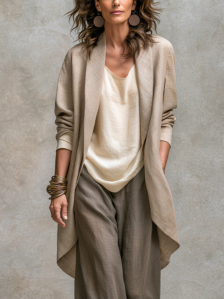 Isolenne - Conjunto de tres piezas premium con pantalón de pierna ancha