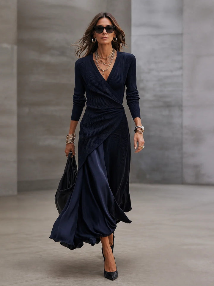 Etta - Vestido maxi cruzado texturizado