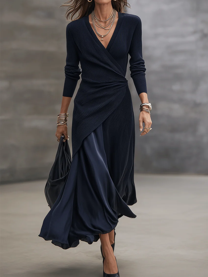 Etta - Vestido maxi cruzado texturizado