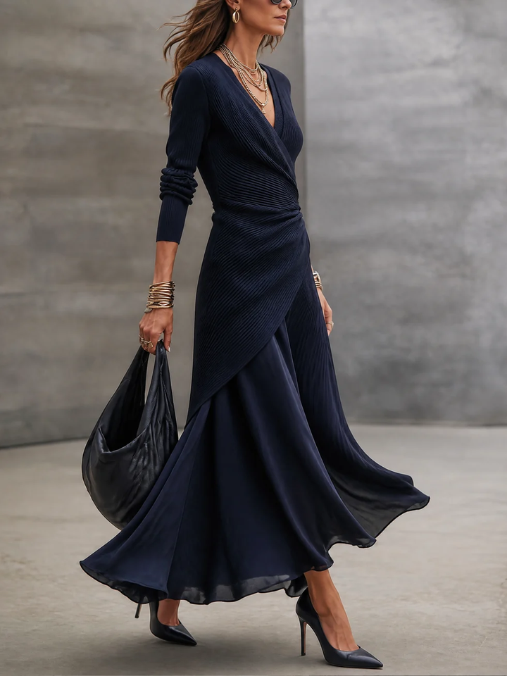 Etta - Vestido maxi cruzado texturizado