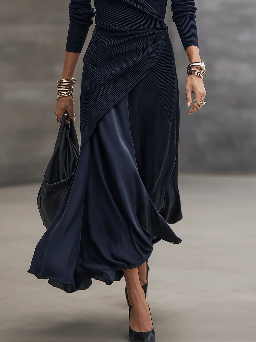 Etta - Vestido maxi cruzado texturizado