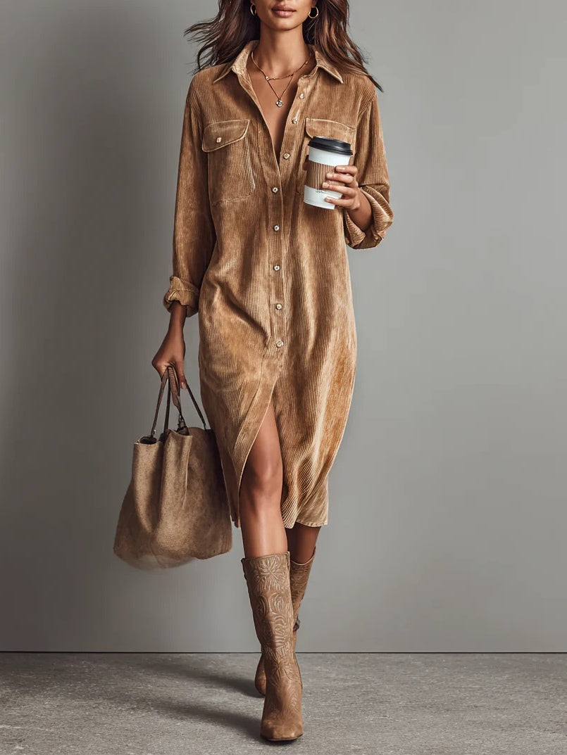 Adara - Vestido midi de tacto suave