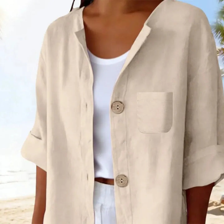 Azelia - Camisa de verano de corte holgado y tacto suave