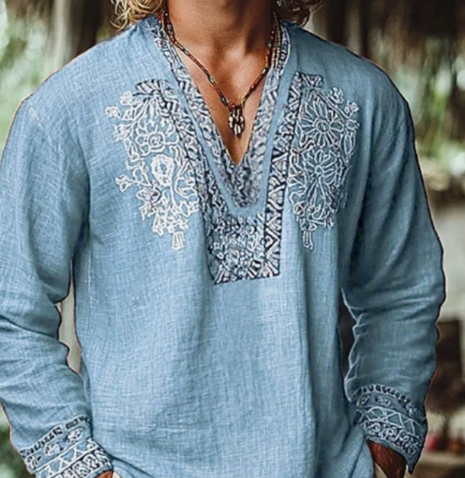 Milford - Camisa fresca de cuello en V