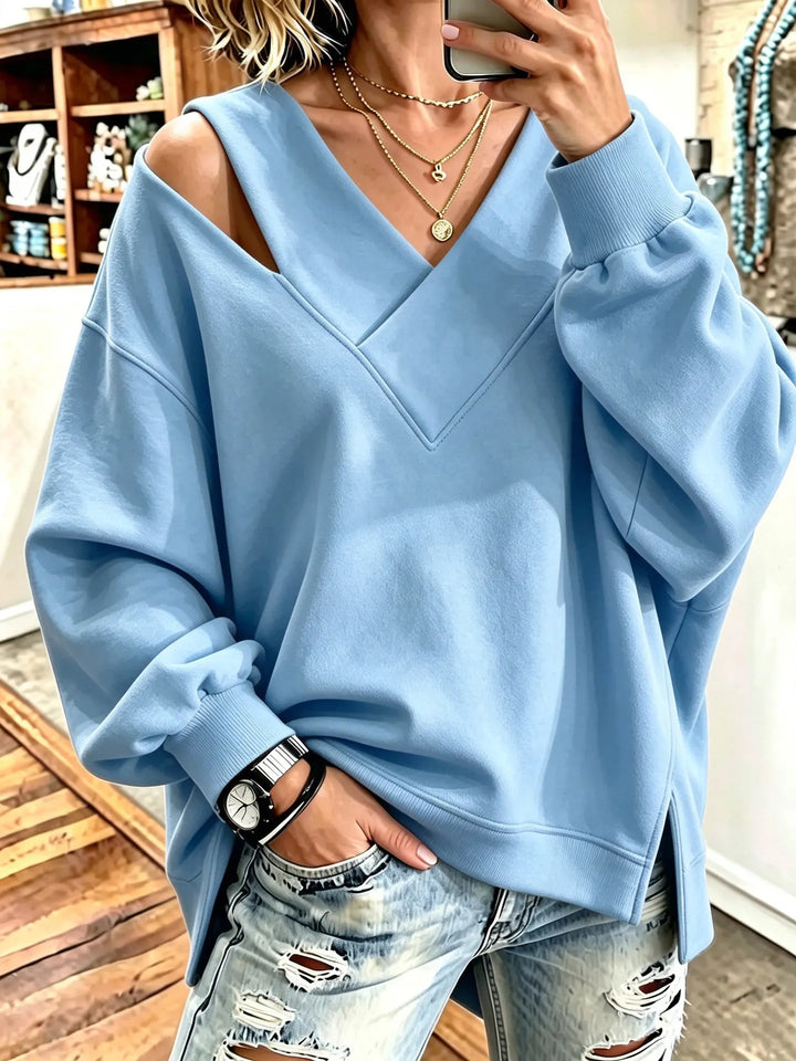 Aurelia - Sudadera de cuello en V suave al tacto