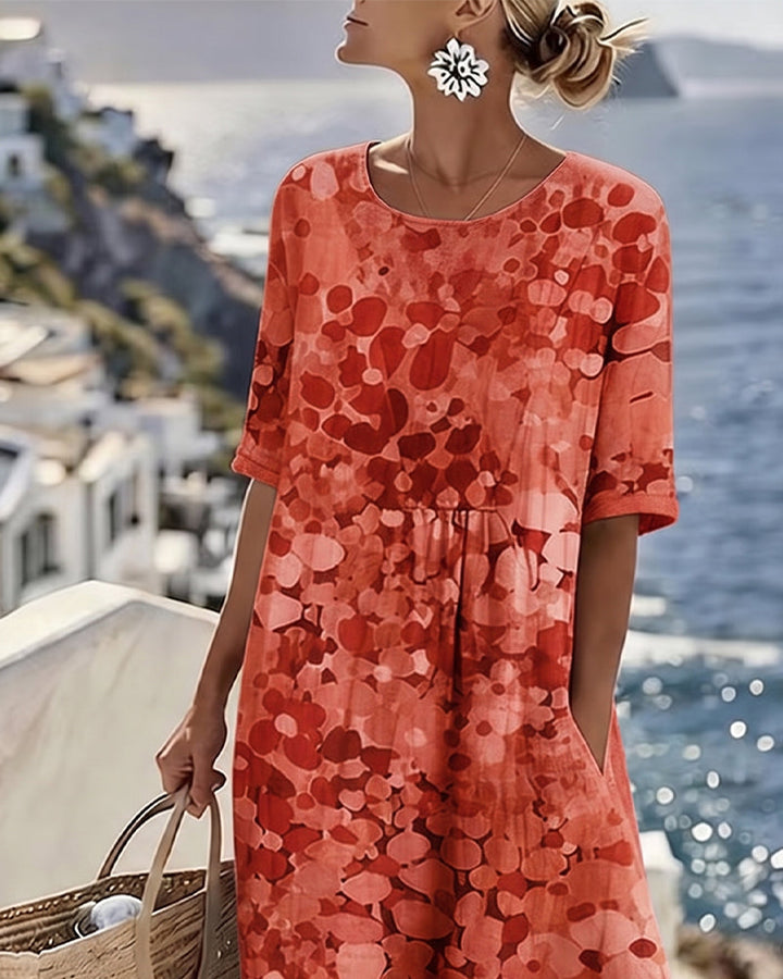 Adria - Vestido midi de corte en A de tacto suave