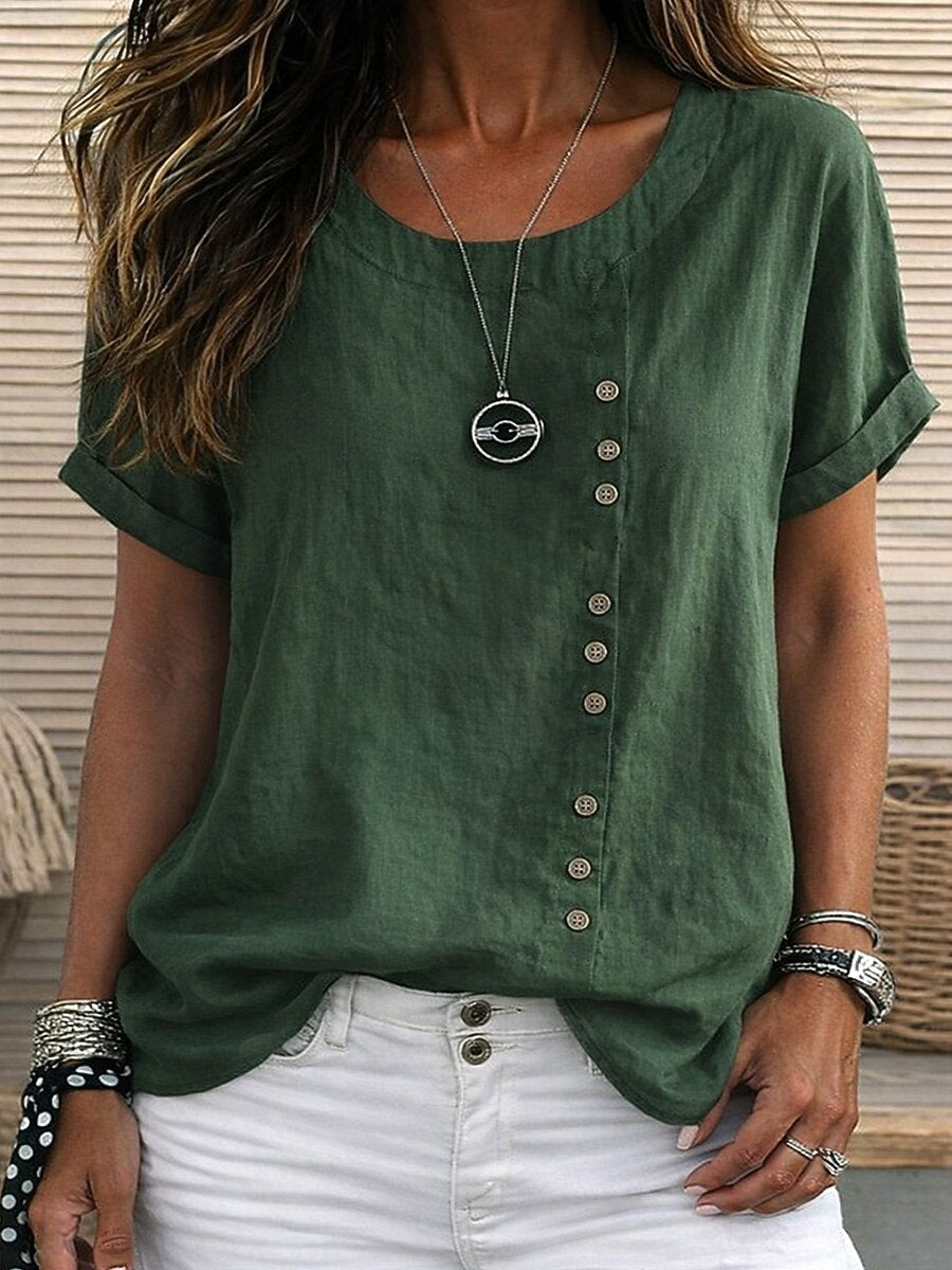 Sidonie - Blusa de manga corta con detalle de botones