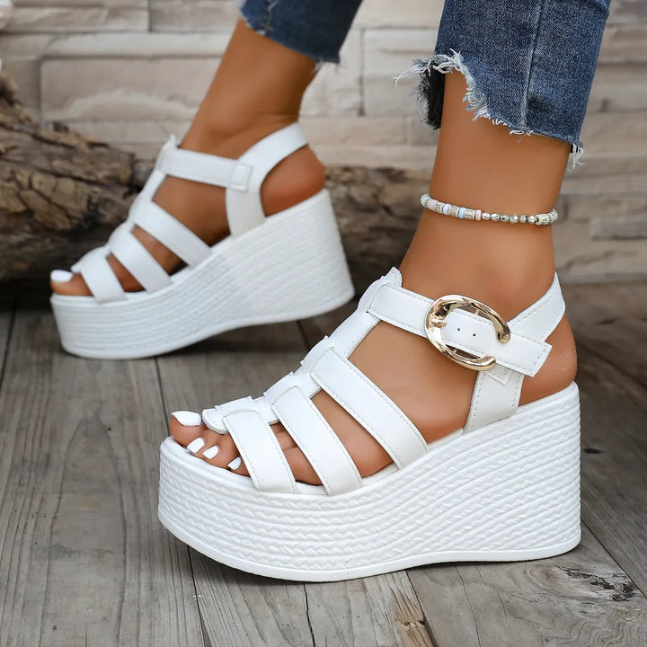 Isabeau - Sandalias de cuña acolchadas